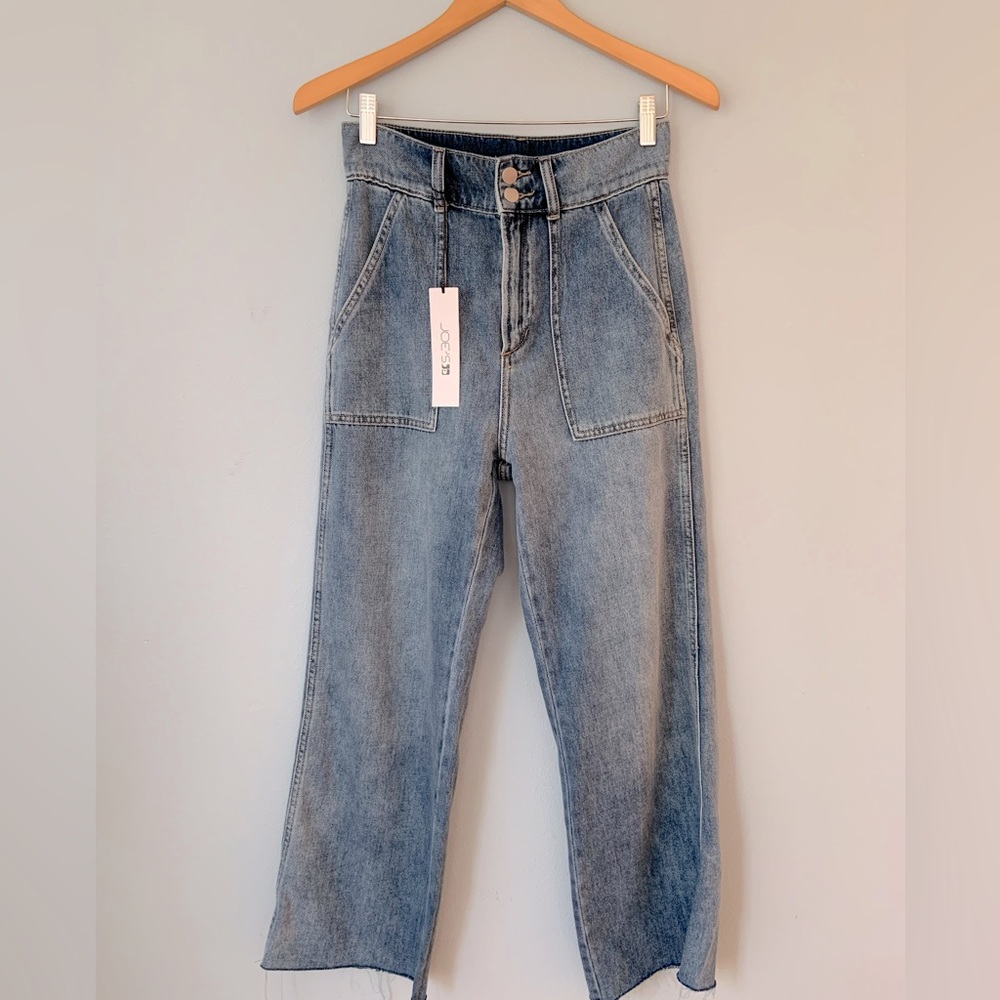 Joe’s Jeans The Blake Utility Ultra High Rise Raw Hem Crop Wide Leg Jeans 27 💙